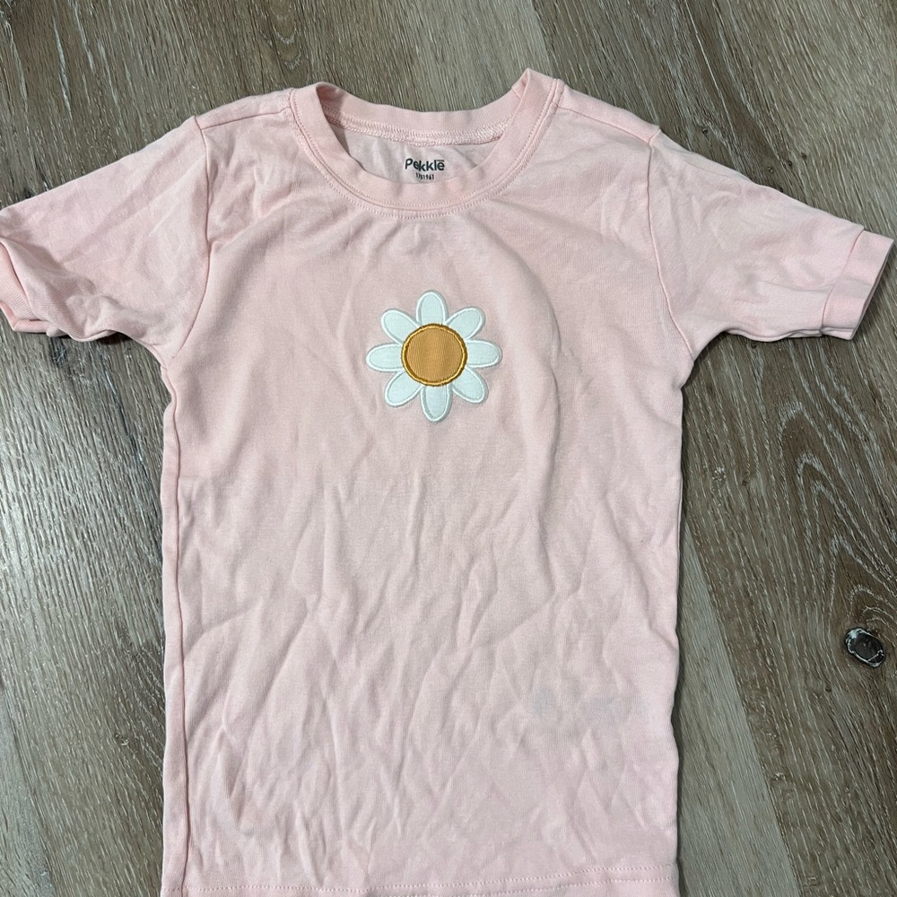 Pekkle toddler tee shirt pink flower size 5T